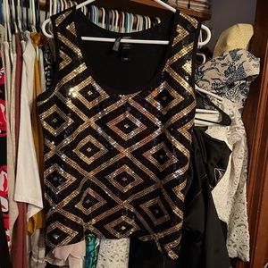 Bisou Bisou sequined sleeveless top NEVER WORN